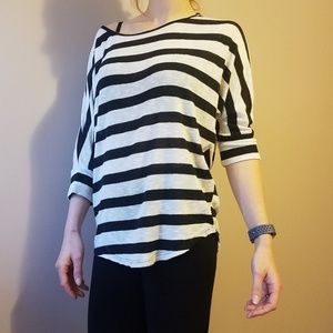 Striped dolman sleeve sweater